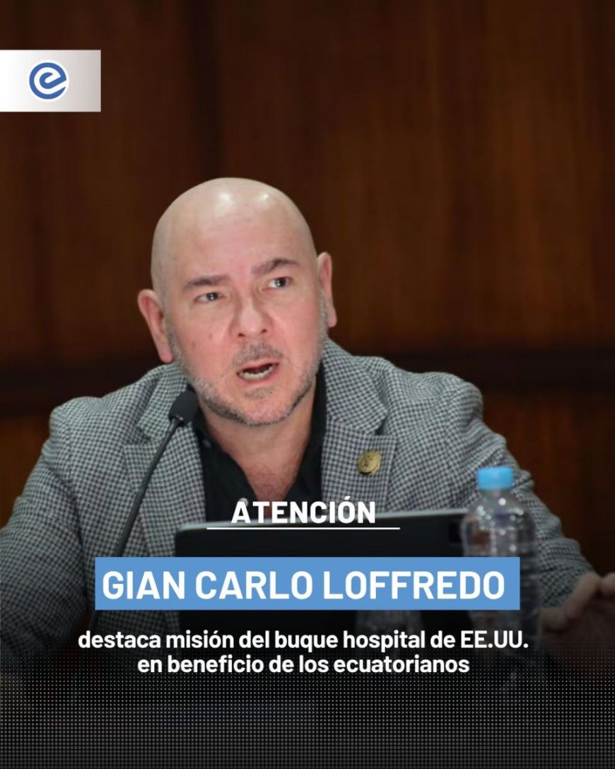🔵 El ministro de Defensa, Gian Carlo Loffredo, recorrió el buque hospital USNS COMFORT junto a autoridades ecuatorianas y estadounidenses, constatando la atención médica gratuita que se brinda a cientos de ecuatorianos. #CooperaciónInternacional
