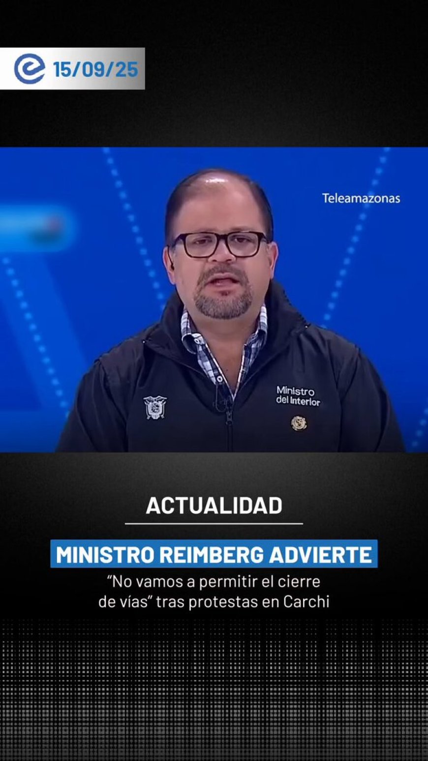 Detenidos en Carchi por incitar a paralización de transporte | Ministro del Interior advierte contra bloqueos