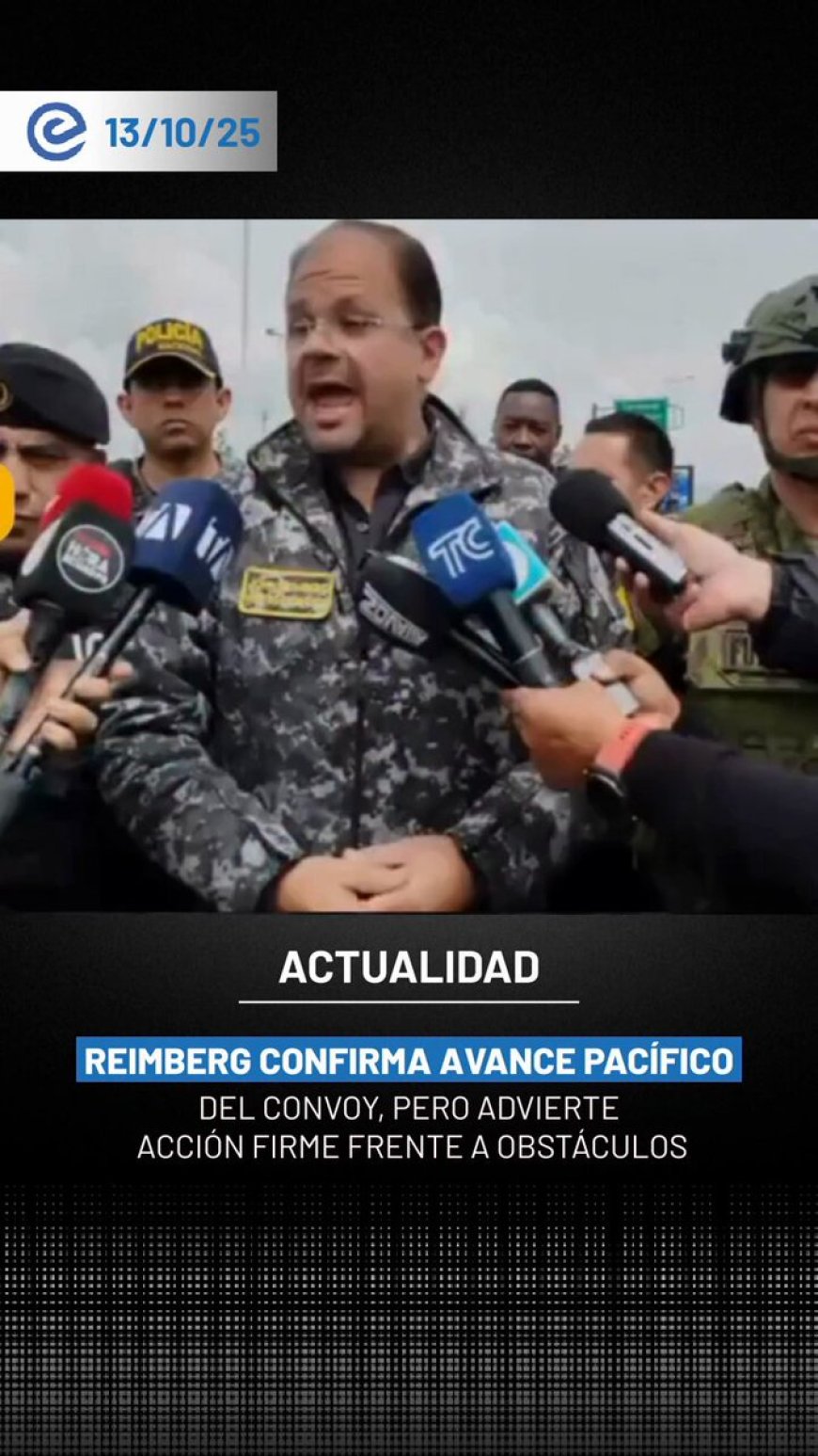 Convoy humanitario avanza a Imbabura | Intentan bloquear el paso en Cotacachi