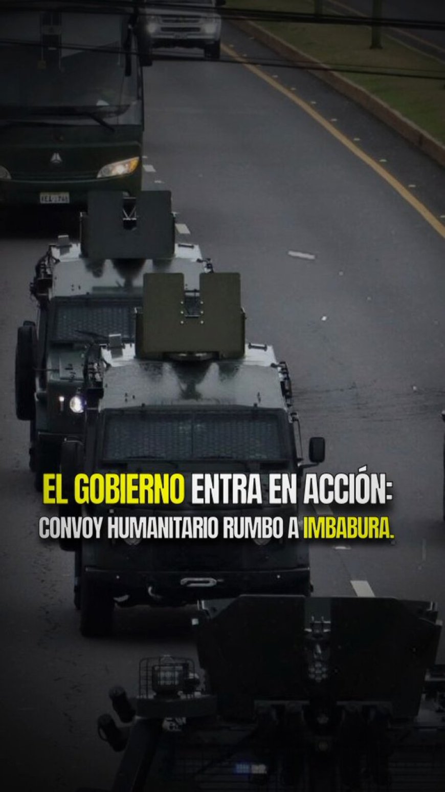 Convoy humanitario avanza hacia Imbabura con ayuda esencial