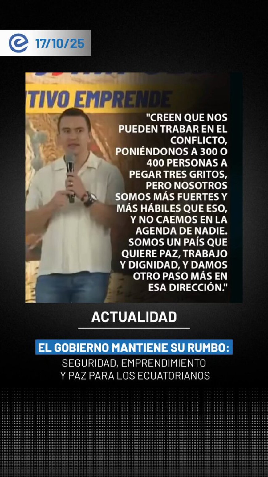 Noboa reafirma compromiso con la seguridad y reactivación económica en El Oro