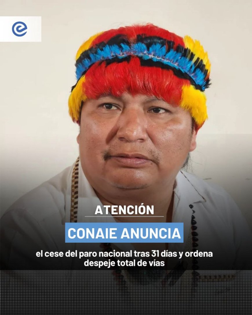 🔵 “Replegarnos es proteger la vida del pueblo indígena”, expresó Marlon Vargas, al declarar el fin del paro nacional que se extendió por más de un mes en distintas provincias del país.