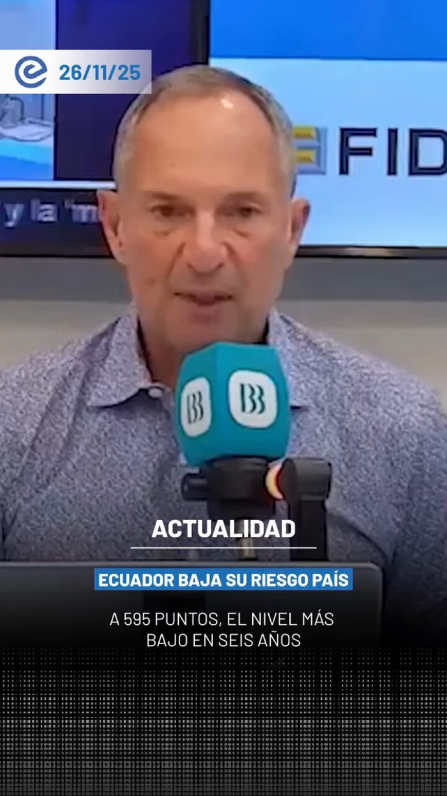 Ecuador reduce su riesgo país al nivel más bajo en seis años