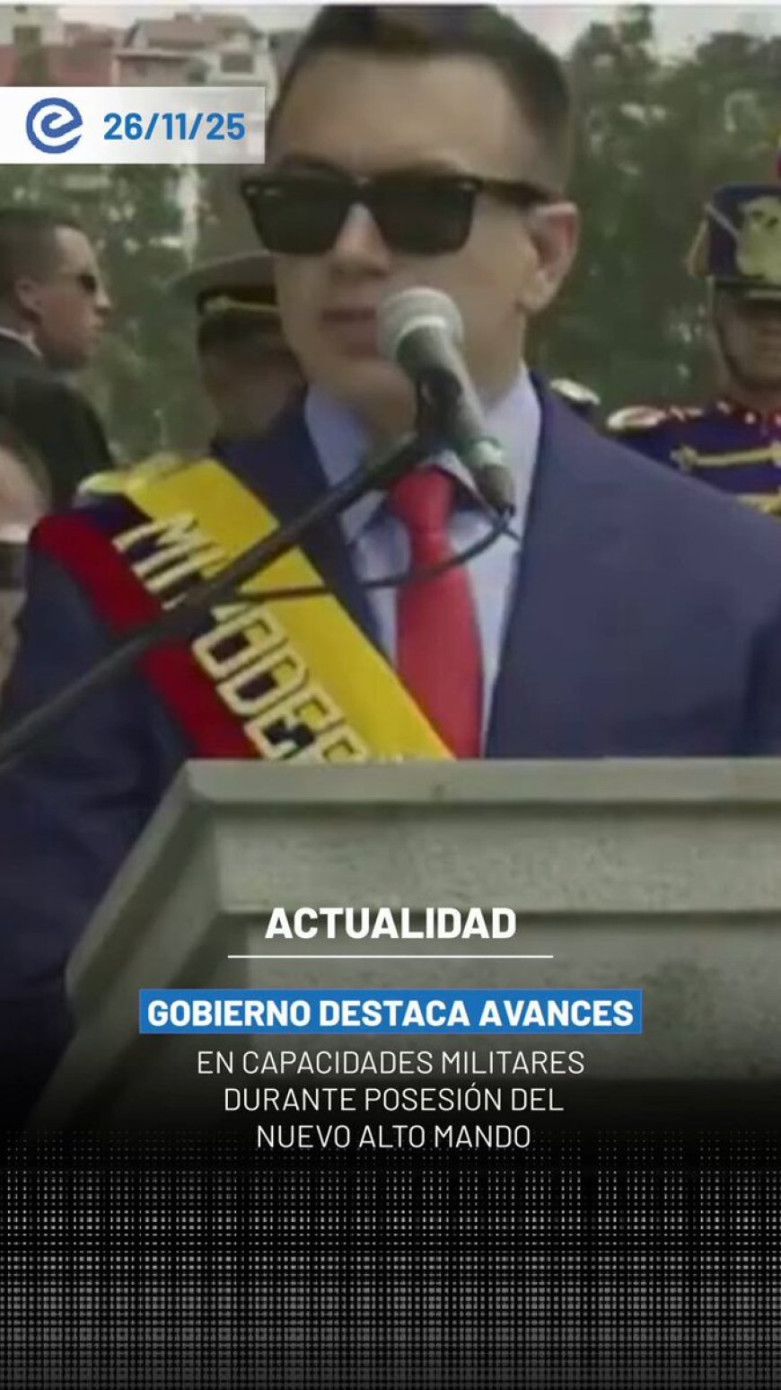 Noboa reafirma la guerra contra el crimen organizado en la posesión del Alto Mando Militar