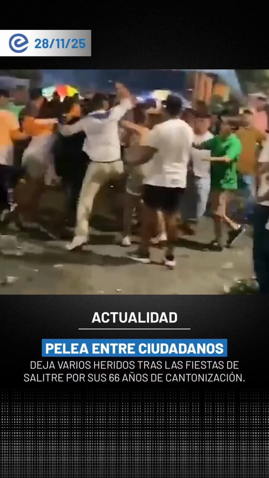 La celebración terminó en caos | 66 años de cantonización de Salitre empañados por pelea