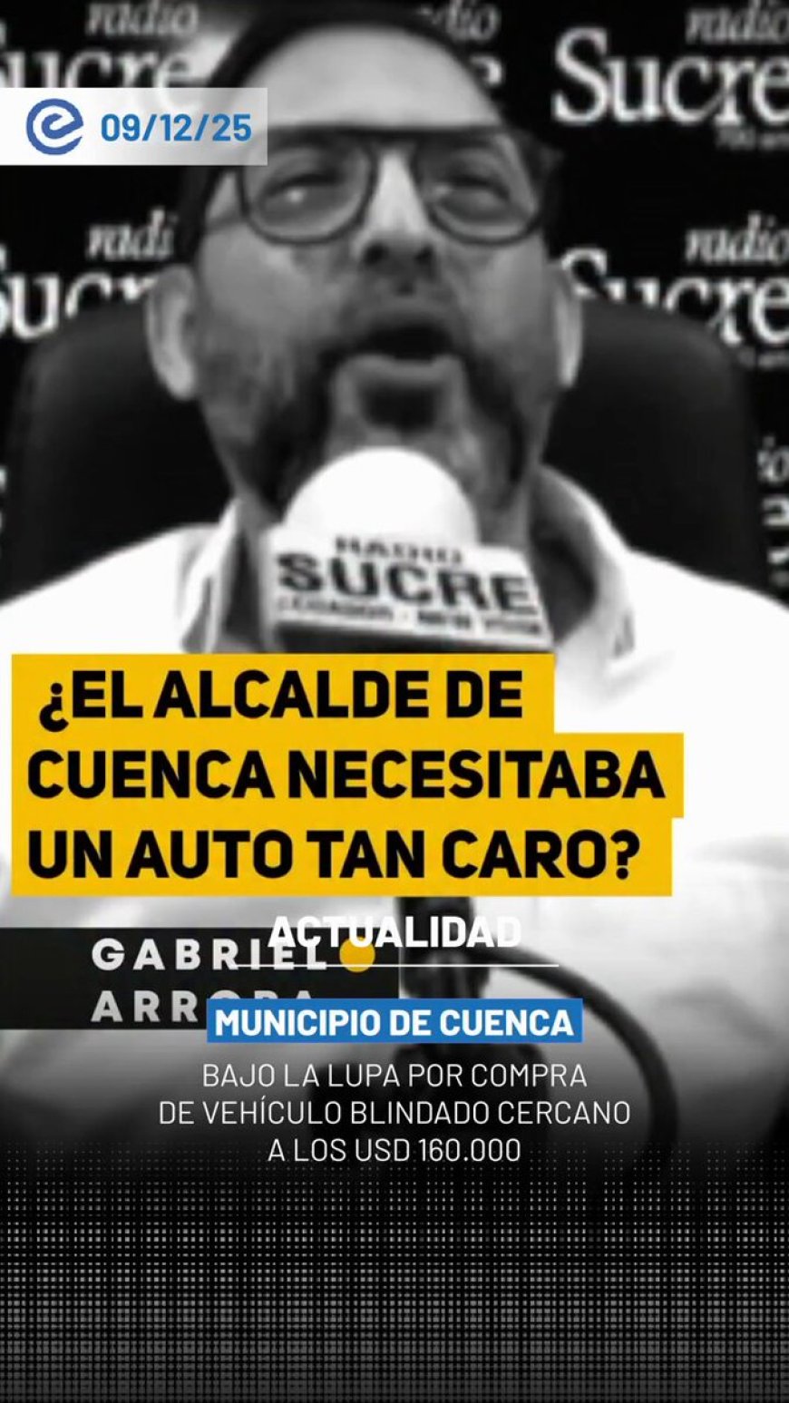 🔵 El alcalde de Cuenca enfrenta una investigación luego de adquirir un vehículo blindado valorado en aproximadamente USD 160.000. La Contraloría General del Estado cuestiona la compra y ha solicitado explicaciones al municipio.