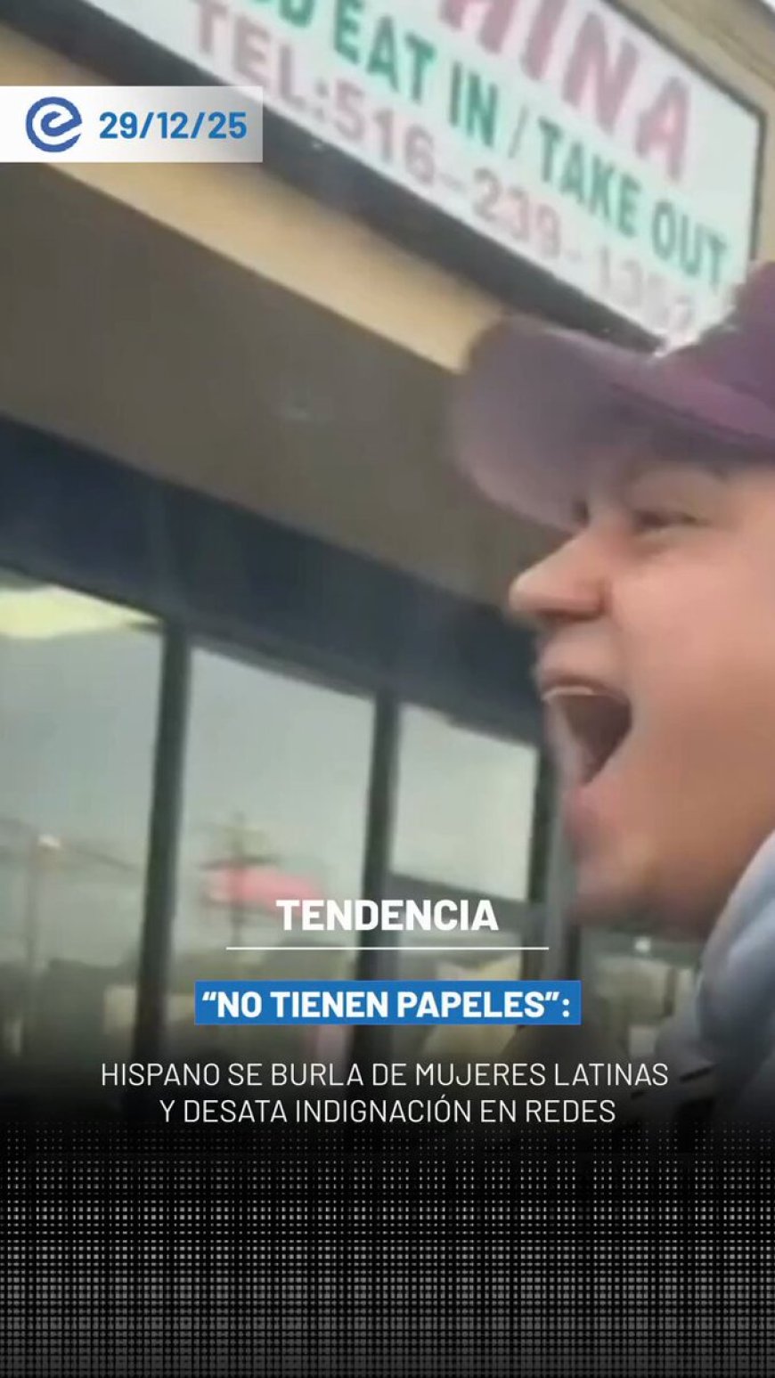 🔵 Un video grabado en Nueva York muestra a un hombre identificado como Chris Monroy burlándose de mujeres latinas por presuntamente “no tener papeles”. El material se viralizó rápidamente en redes sociales.