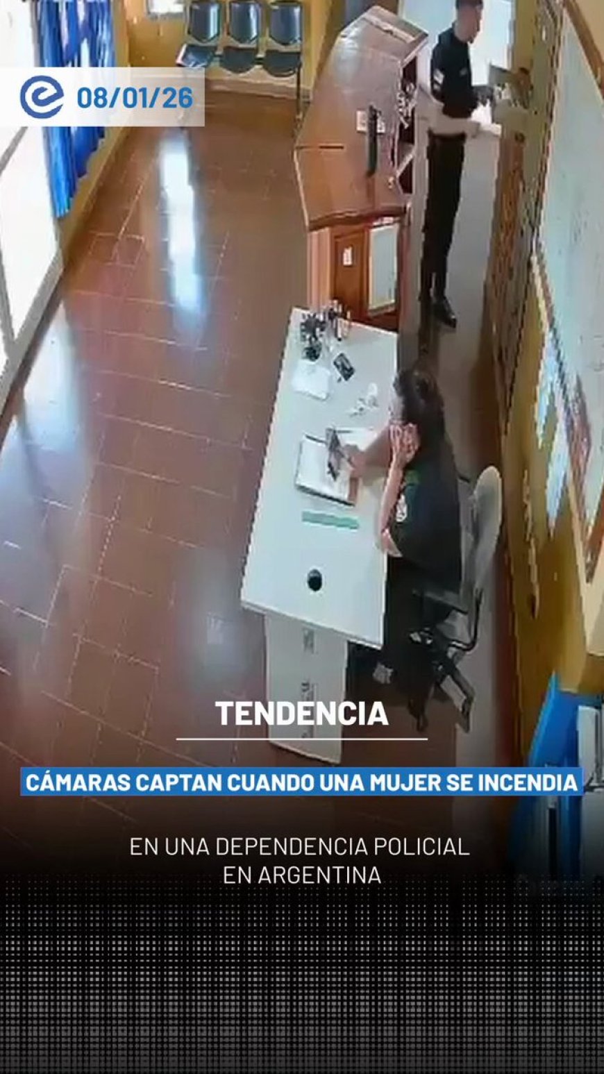 🔵 Una mujer de 63 años se prendió fuego dentro de una comisaría en Campo Grande, Misiones, Argentina, la mañana de este martes, frente a policías de guardia.