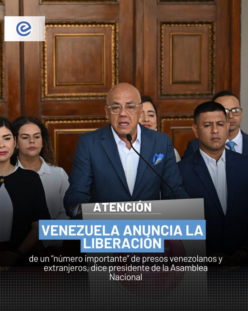 🔵 El presidente de la Asamblea Nacional de Venezuela, Jorge Rodríguez, anunció que se inició la liberación de un “número importante” de presos políticos, un proceso que ya se estaría concretando en el país.