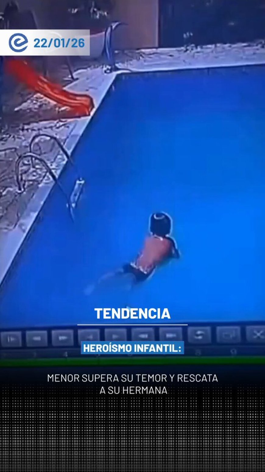 🔵 Un niño protagonizó un acto de valentía al vencer su miedo al agua para salvar a su hermana menor, quien se encontraba en peligro. El hecho ha conmovido por la reacción instintiva del menor.