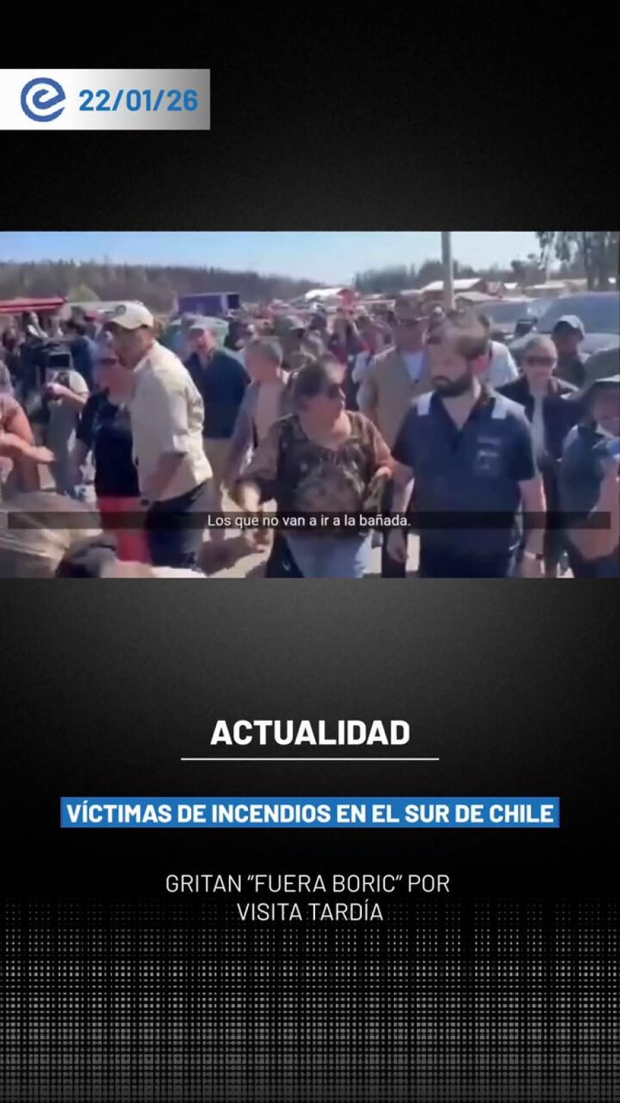 🔵 Durante la visita del presidente Gabriel Boric a la región del Biobío, víctimas de los incendios forestales manifestaron su molestia y le gritaron “fuera”, reclamando una respuesta tardía del Gobierno.
