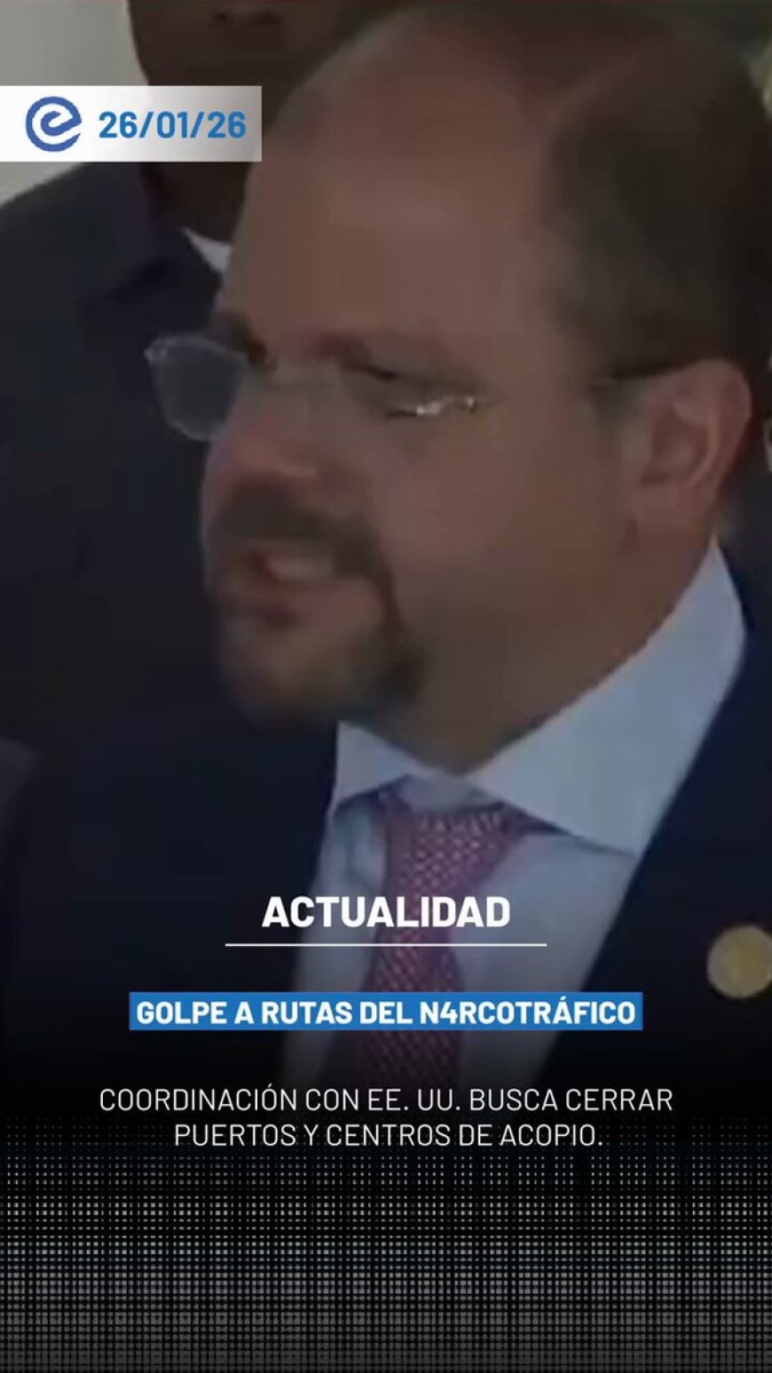 🔵 El ministro del Interior, John Reimberg, advirtió que quienes intenten utilizar los puertos ecuatorianos para el envío de droga en lanchas rápidas serán enfrentados con acciones directas del Estado.