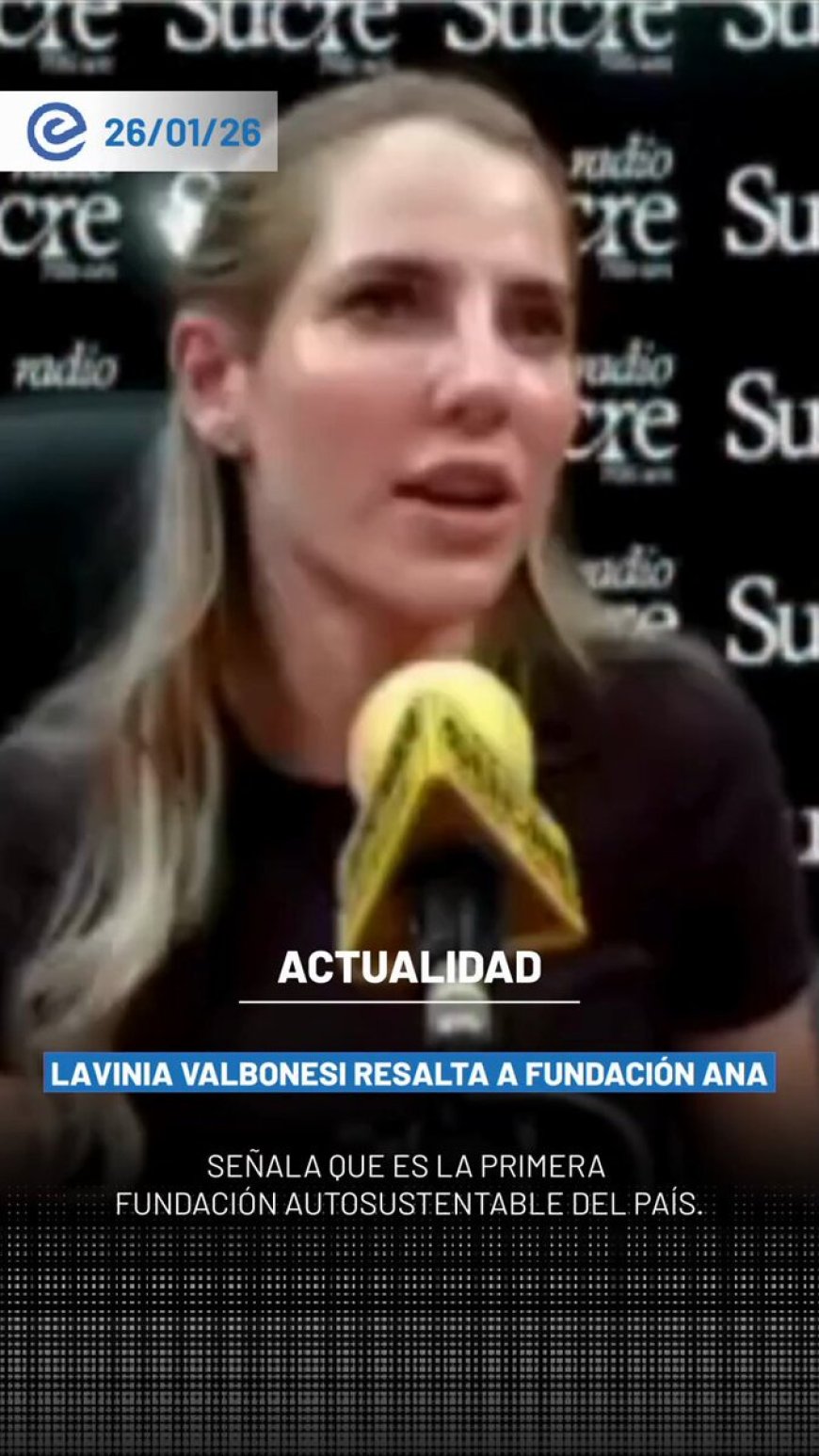 🔵 La primera dama, Lavinia Valbonesi, destacó que la Fundación ANA se ha convertido en la primera fundación autosustentable a nivel nacional. Además, afirmó que en un año y medio de trabajo la fundación ha brindado apoyo a cerca de medio millón de familias ecuatorianas.