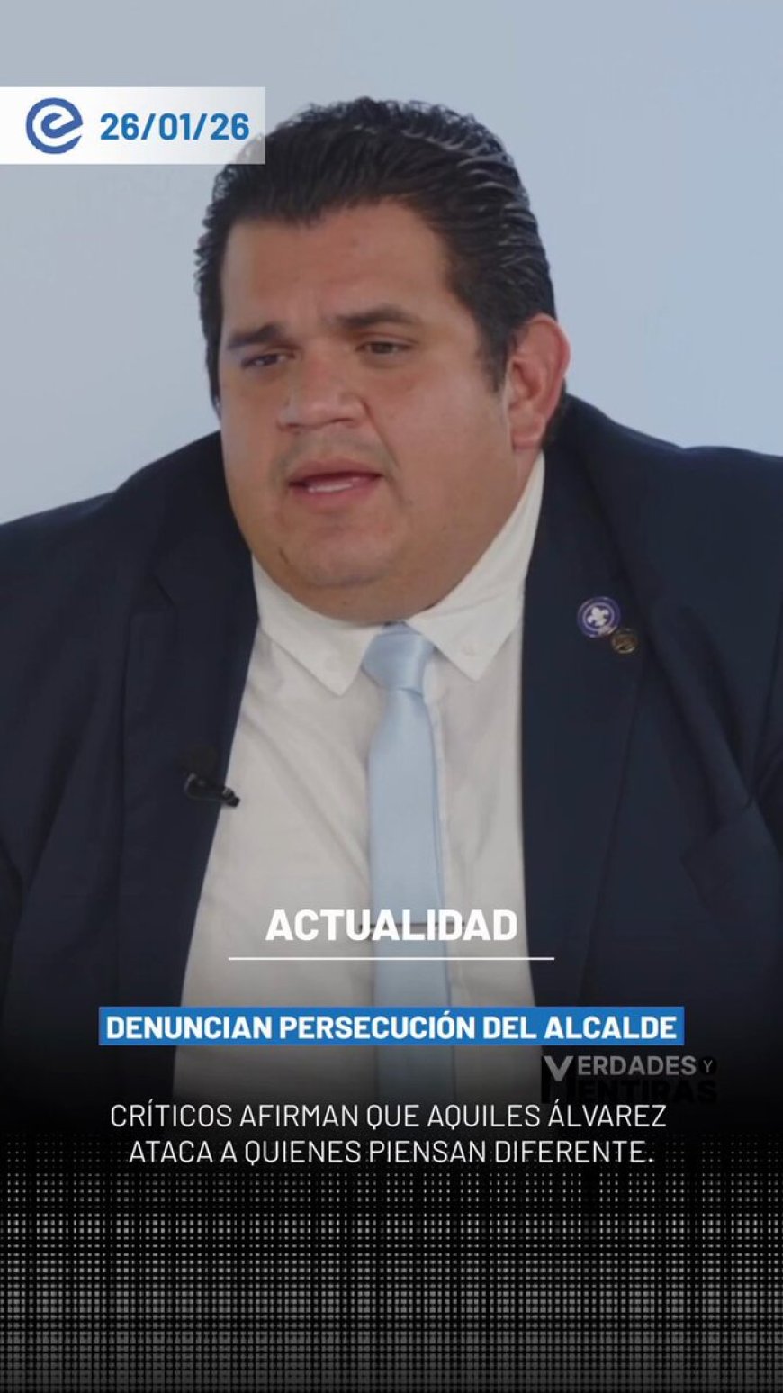 🔵 En entrevista con @vym_tv, Pedro Mendoza cuestionó el discurso de Aquiles Álvarez, señalando que mientras el alcalde se presenta como “perseguido político”, existen denuncias ciudadanas que lo acusan de usar el poder municipal para perseguir a quienes piensan distinto.