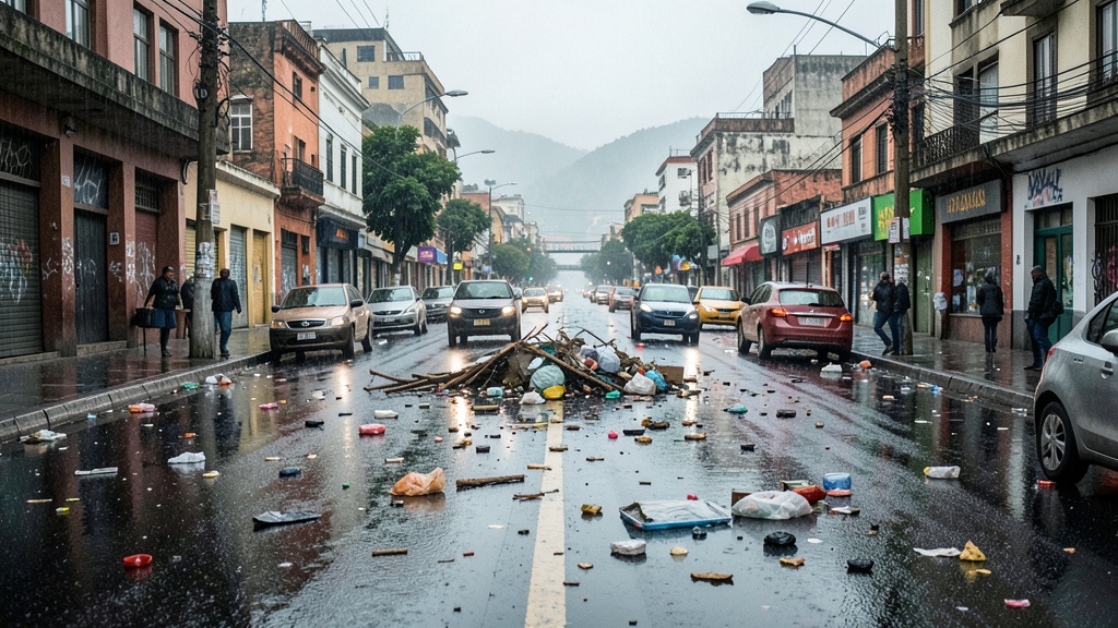 Av. Panamericana Norte cerrada por derrumbe tras aguacero en Quito