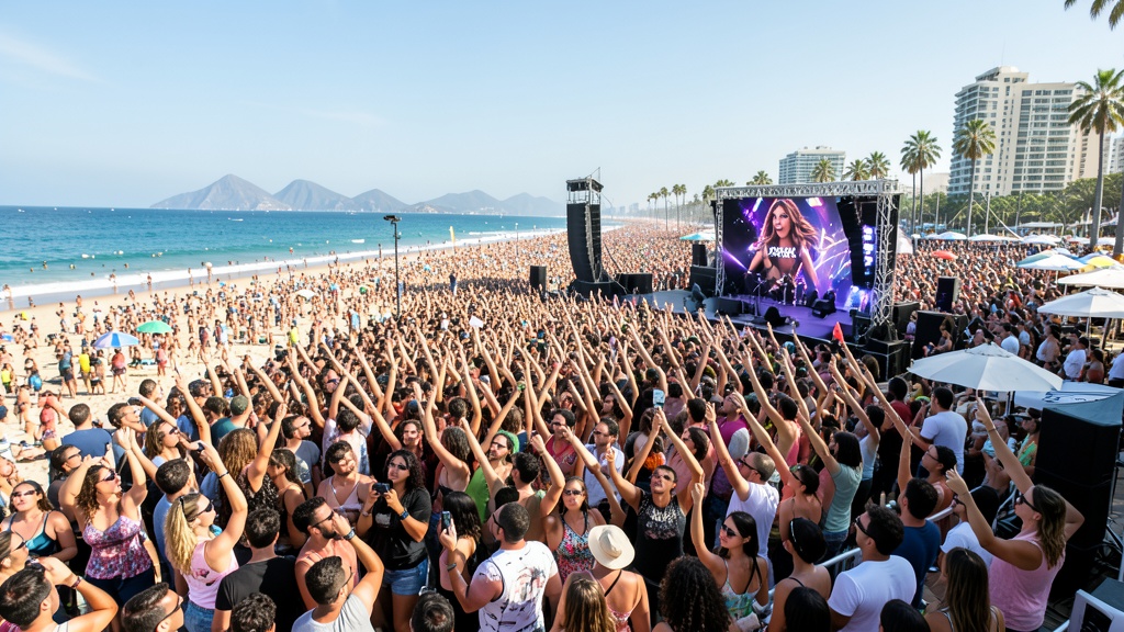 Shakira inicia su histórico megaconcierto gratuito en Copacabana con su exitoso hit La fuerte