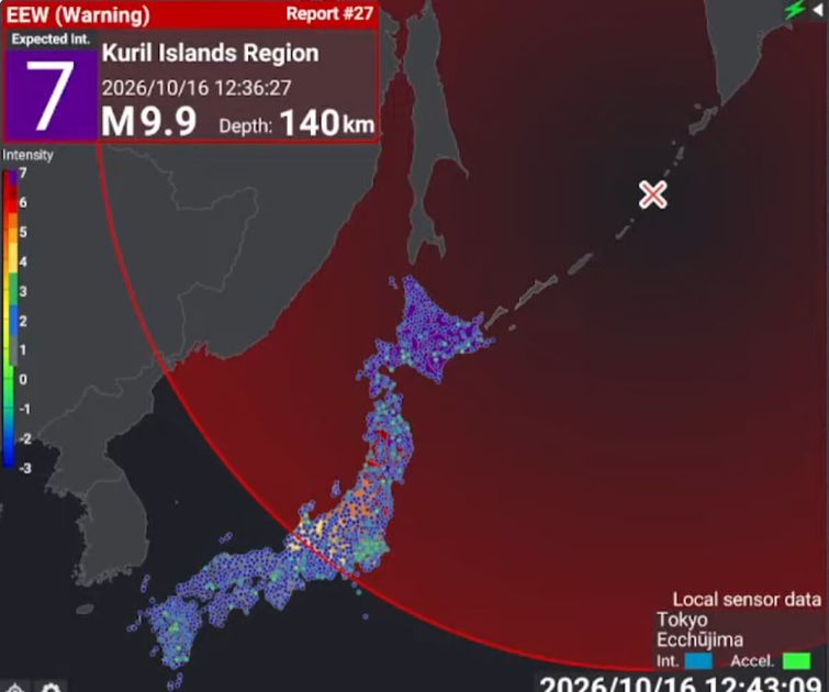 Japón admite error: alerta de terremoto con magnitud 9,9 que canceló minutos después