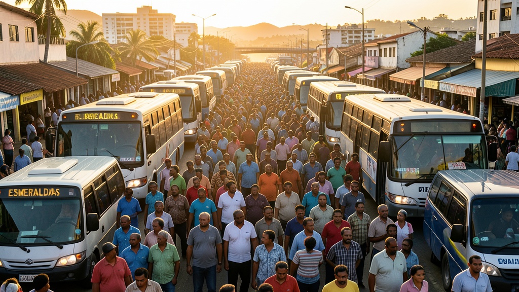 Transportistas de Esmeraldas paralizan servicio por crisis operativa y reclamo de tarifa de 61 centavos