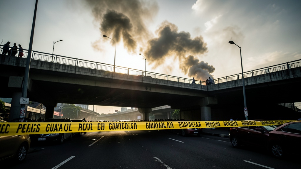 Asesinan a tiros en paso elevado del norte de Guayaquil; cierran vía