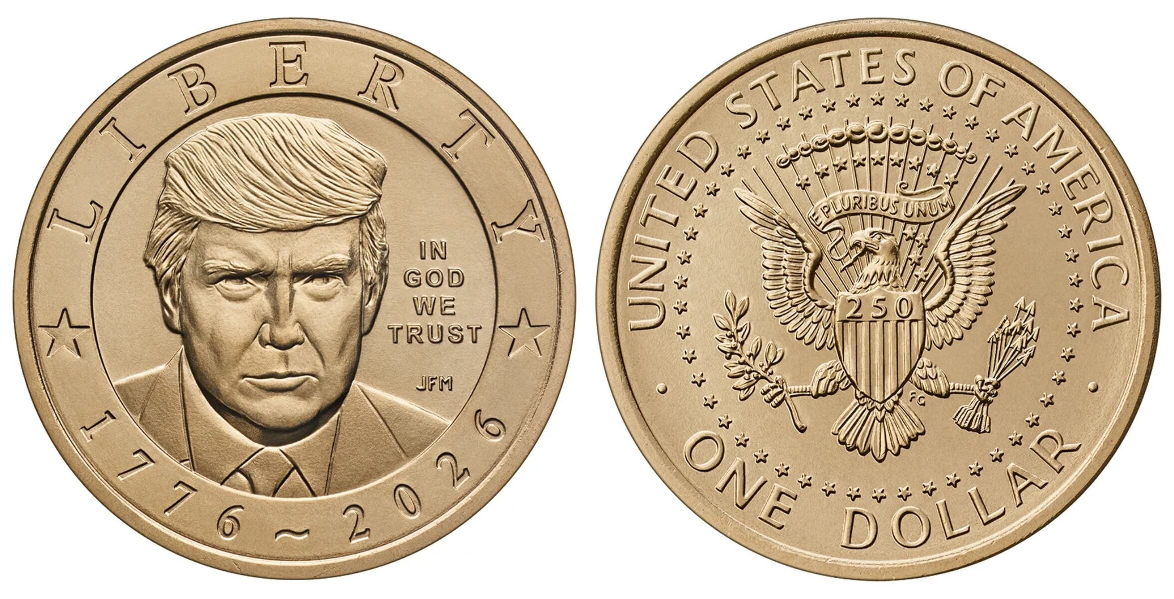Casa de Moneda de EE.UU. emite moneda conmemorativa con rostro de Donald Trump