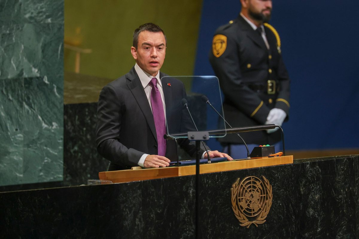 Daniel Noboa se dirige a la Asamblea General de la ONU para destacar estabilidad y seguridad en Ecuador