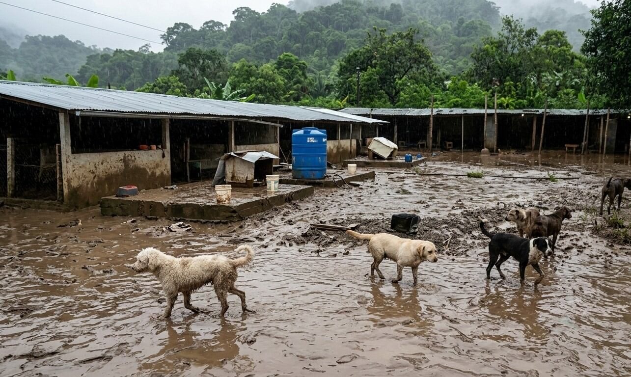 Inundaciones en Ecuador dejan más de 43.000 afectados y ponen en riesgo a 88 perros en Chone