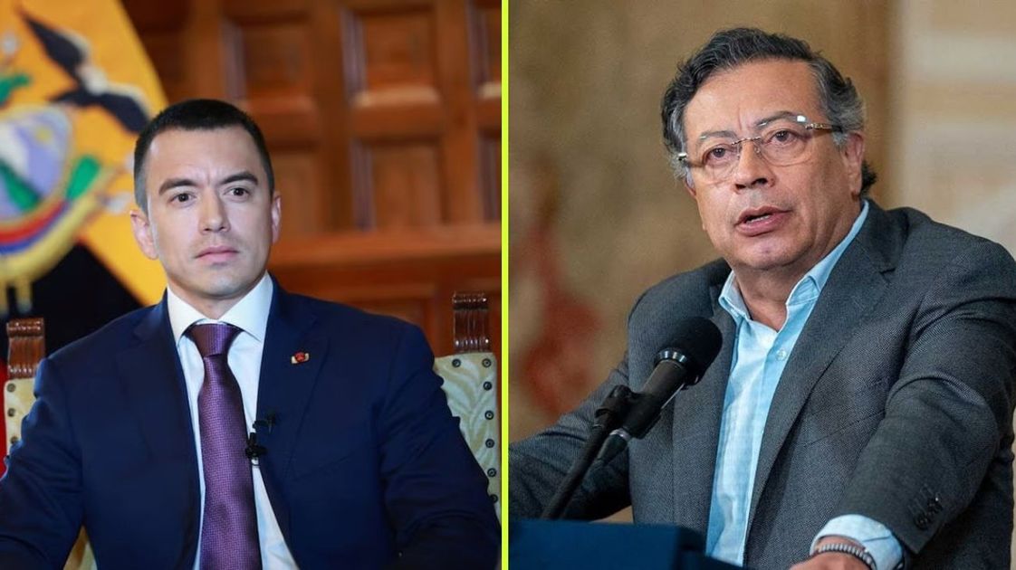 Noboa desmiente a Petro y niega bombardeos en Colombia; denuncia que familia de Fito cruzó la frontera