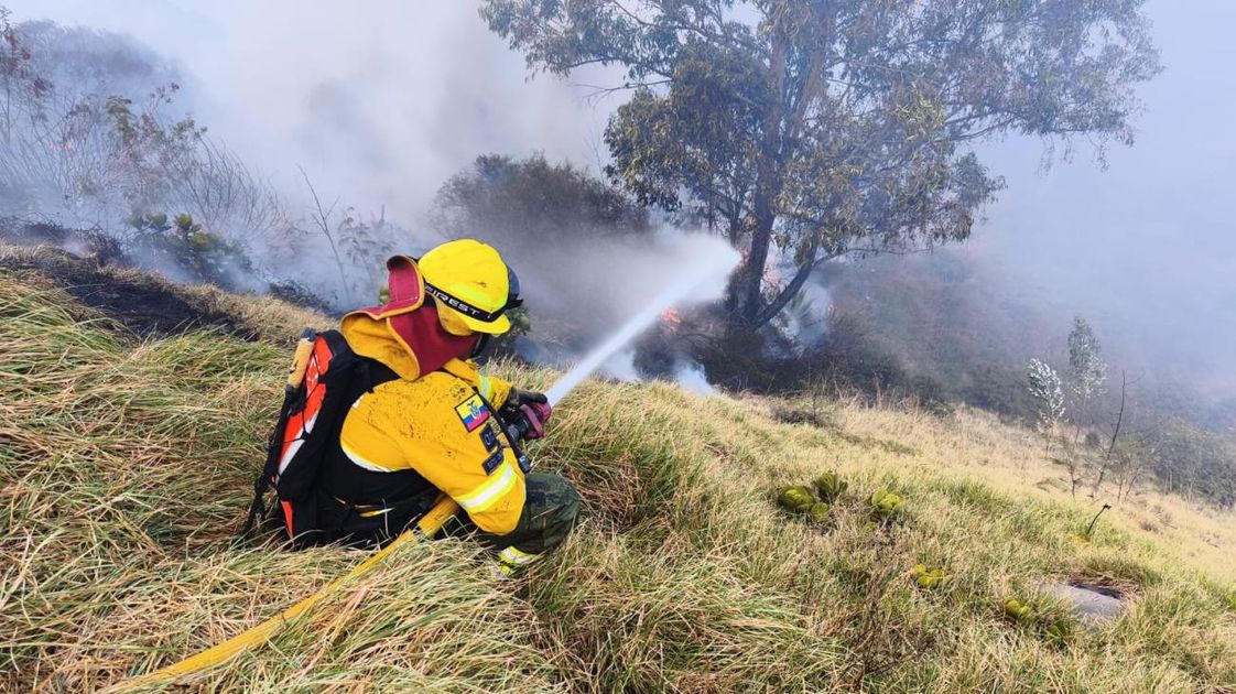 Más de 125 bomberos combaten incendios forestales en el norte de Quito tras sequía extrema