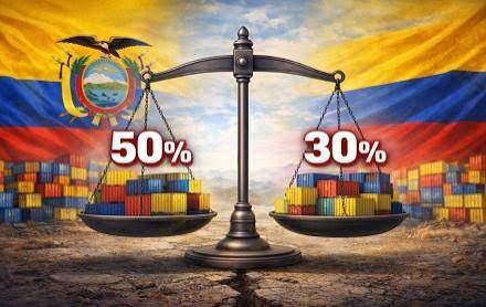 Ecuador supera a Colombia en comercio: El efecto Noboa logra superávit histórico por primera vez en 25 años