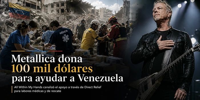 Metallica dona 100 mil dólares para la ayuda humanitaria en Venezuela