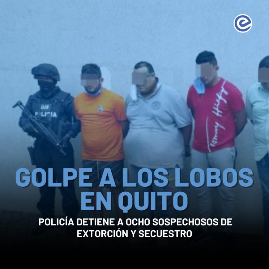 🔵 Ocho presuntos integrantes de la banda criminal Los Lobos fueron detenidos en un operativo policial en el sur de Quito. Los allanamientos se realizaron en La Ferroviaria, Santa Anita y Cardenal de la Torre, donde las autoridades decomisaron armas de fuego, municiones, efectivo