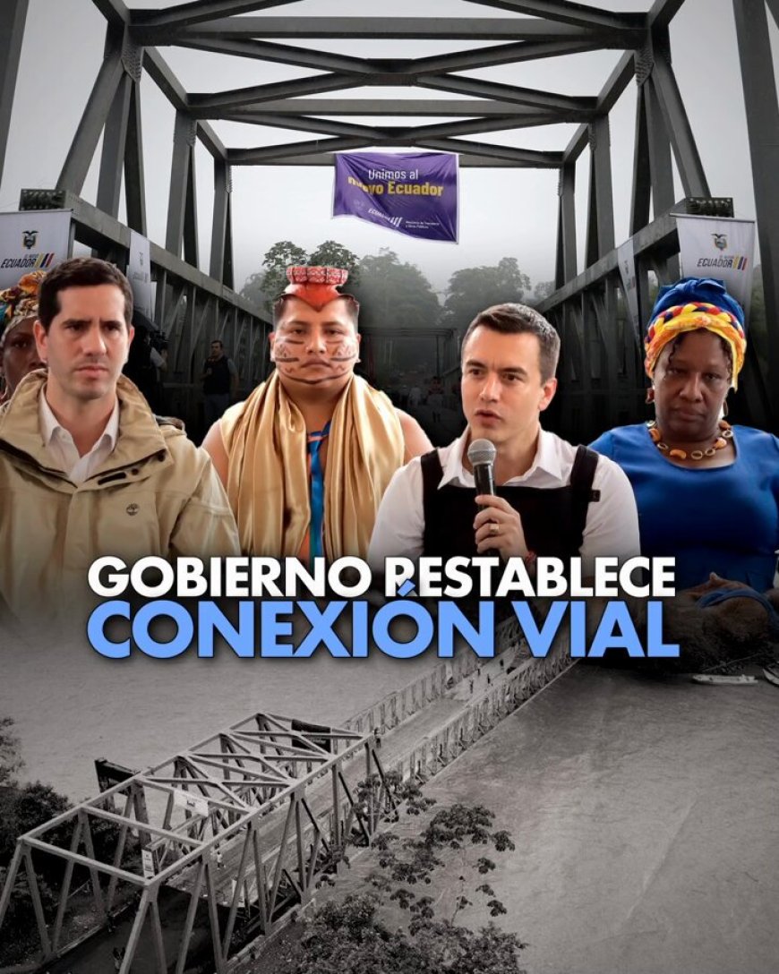 🔵 Calacalí, La Independencia y la Mitad del Mundo vuelven a estar conectadas gracias a la reconstrucción del puente sobre el río Blanco. ¡Quito y Esmeraldas vuelven a estar conectadas!