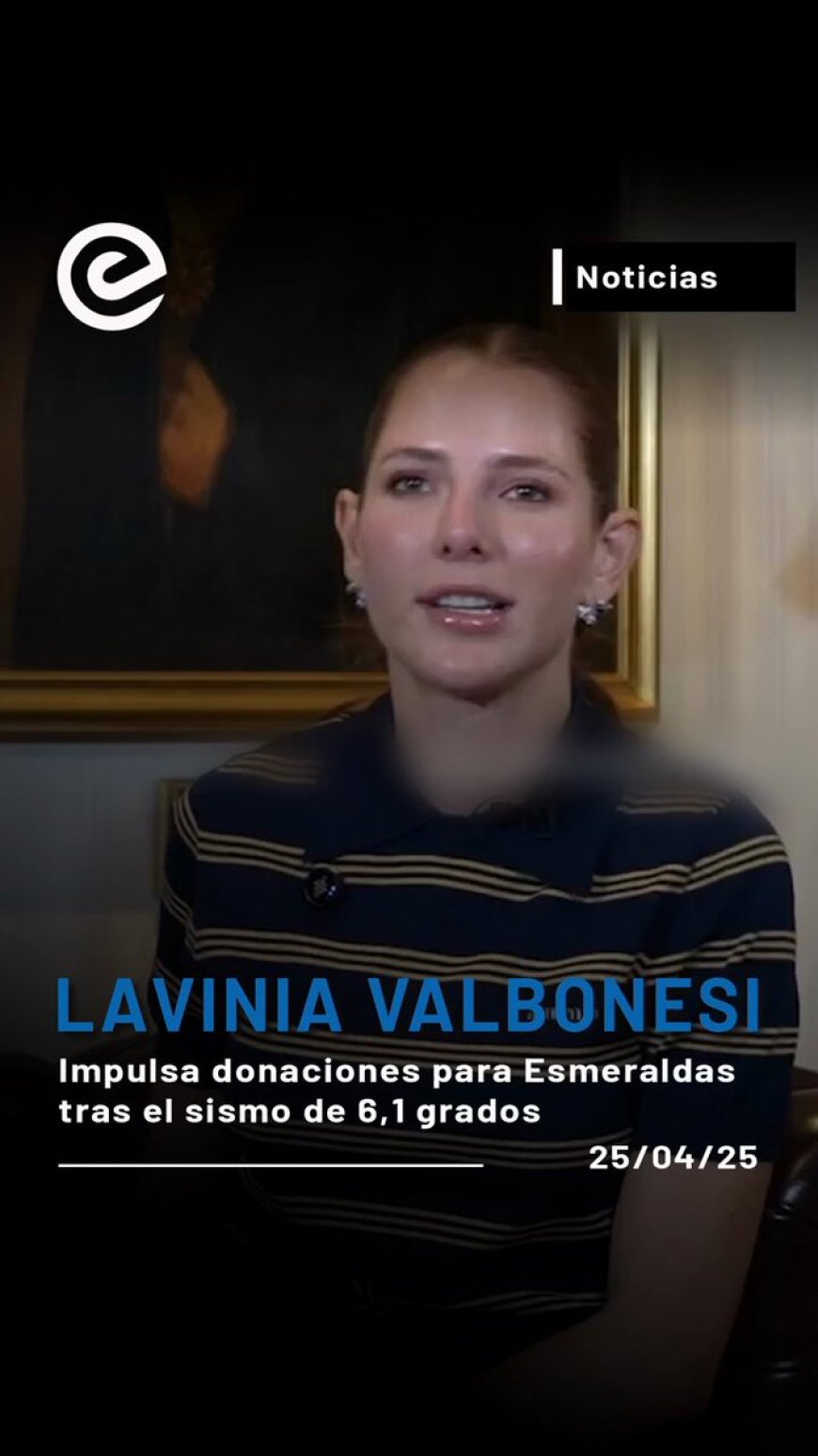 Lavinia Valbonesi activa ayuda solidaria para Esmeraldas