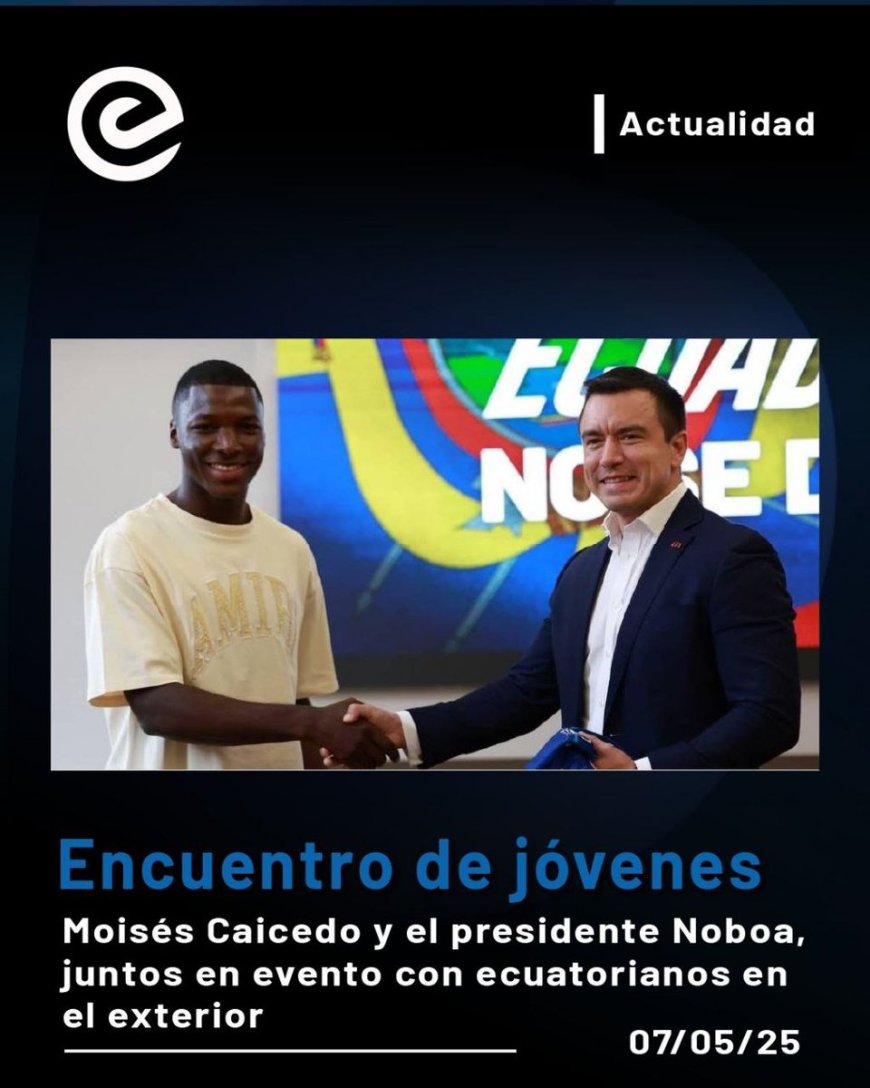 Moisés Caicedo acompaña a Daniel Noboa en encuentro con jóvenes ecuatorianos en Londres