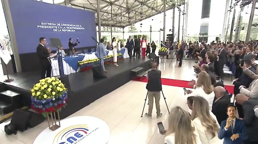 Daniel Noboa y María José Pinto reciben credenciales de Presidente y Vicepresidenta
