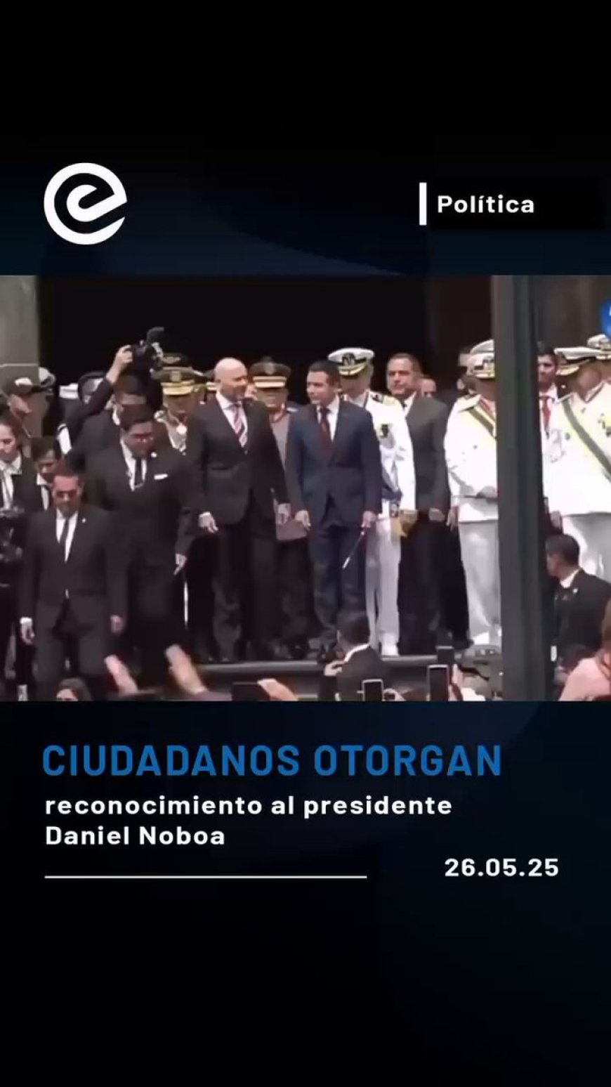 En un acto simbólico y multitudinario, el pueblo acompañó al presidente Daniel Noboa en su evento de reconocimiento presidencial, en la Plaza Grande en Quito. Dando inicio a su segundo periodo (2025-2029) con fuerte respaldo ciudadano. #PosesionPresidencial2025