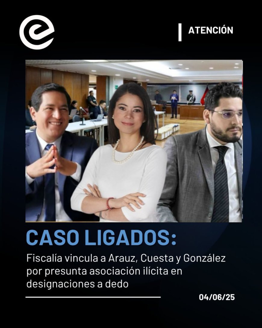 Caso Ligados: Fiscalía pide regreso de Arauz y Cuesta a Ecuador por presunta asociación ilícita
