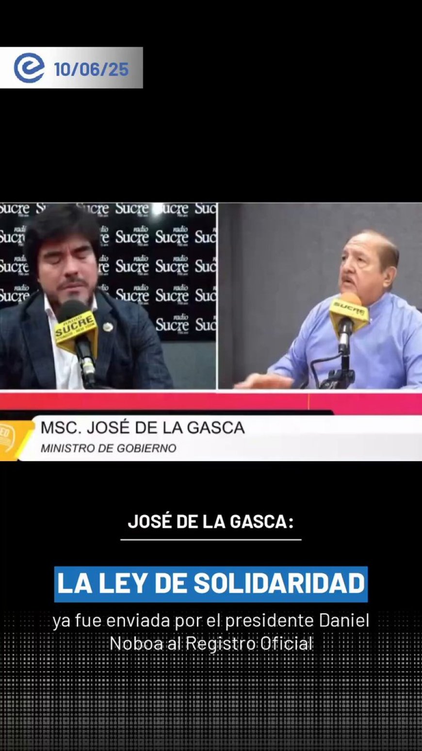Ley de Solidaridad Nacional enviada al Registro Oficial en Ecuador