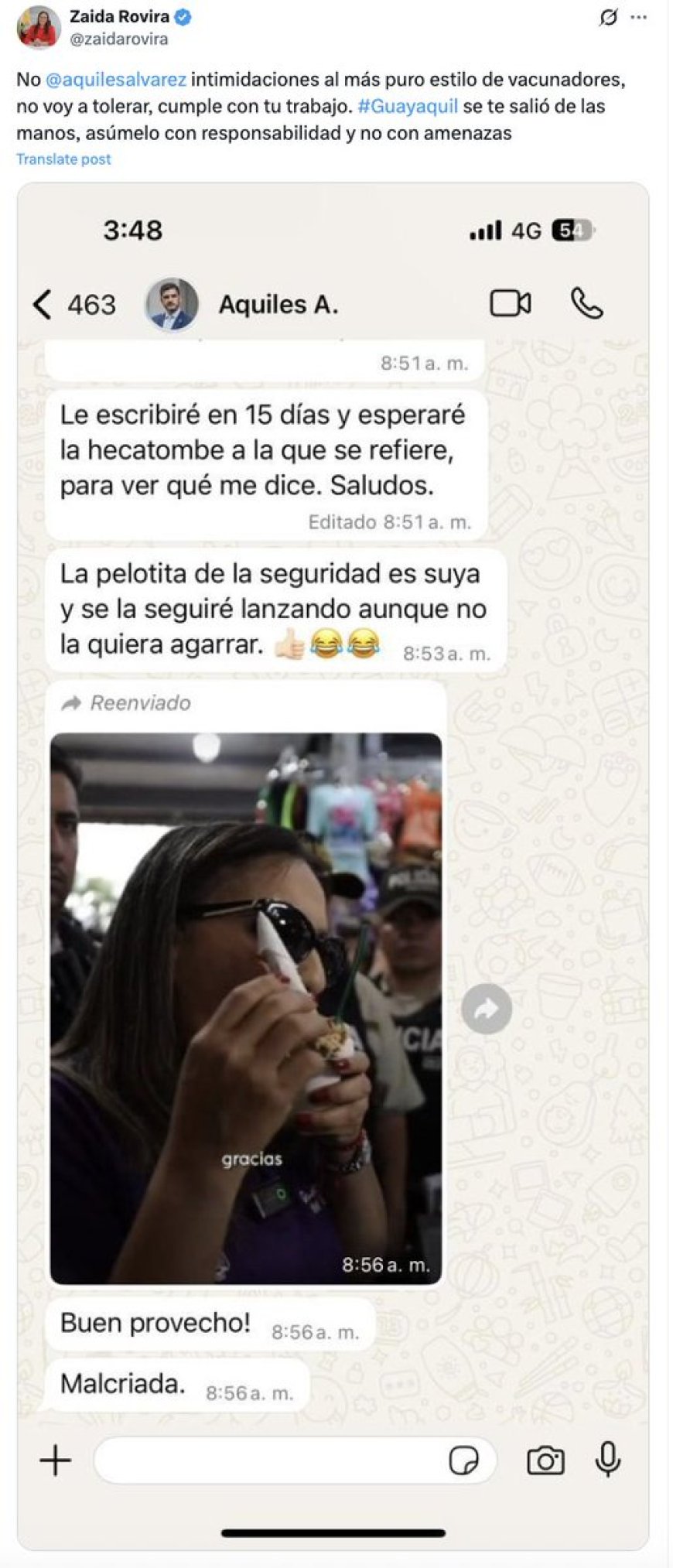 Polémica entre Alcalde de Guayaquil y Gobernadora del Guayas por reuniones