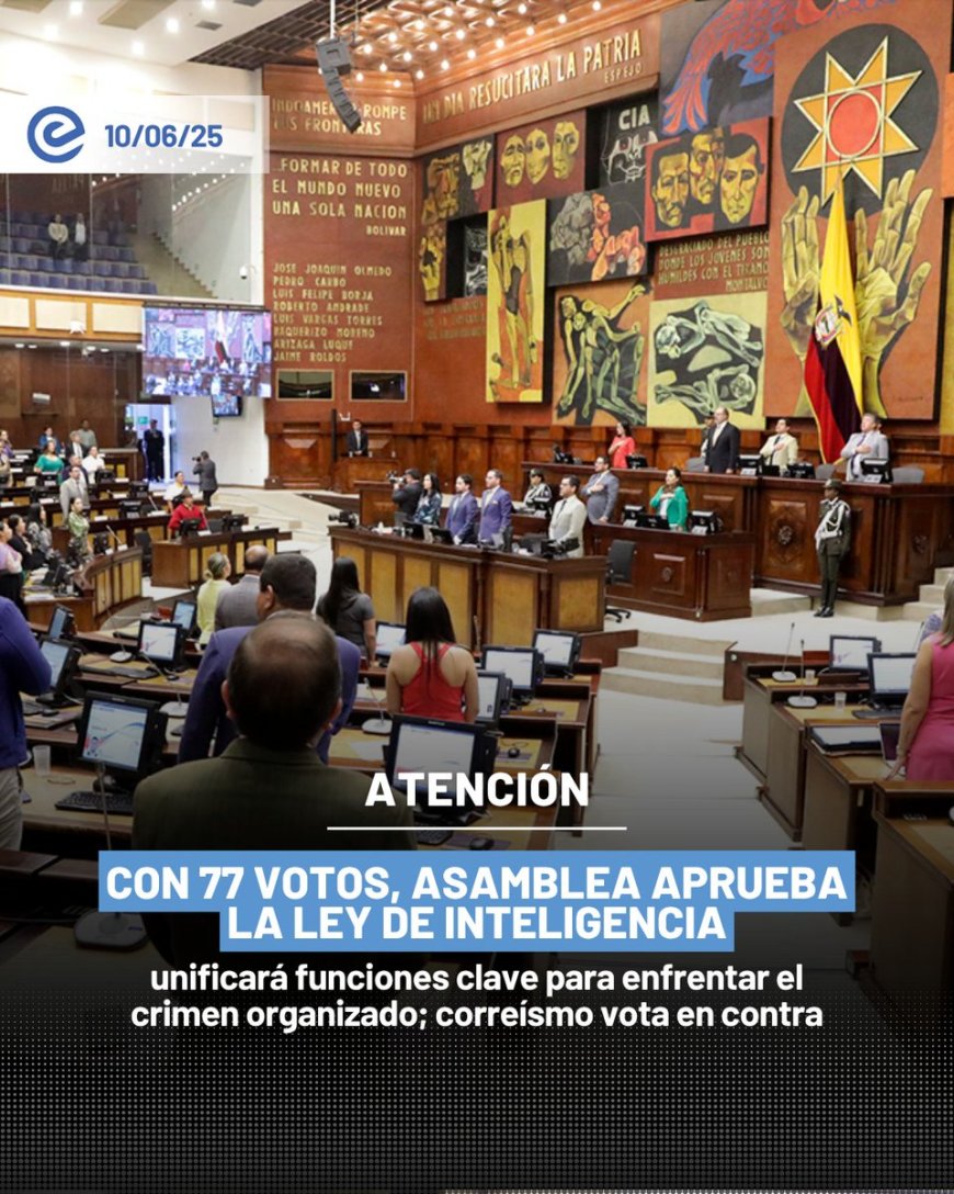 Asamblea Nacional aprueba Ley de Inteligencia para combatir el crimen organizado