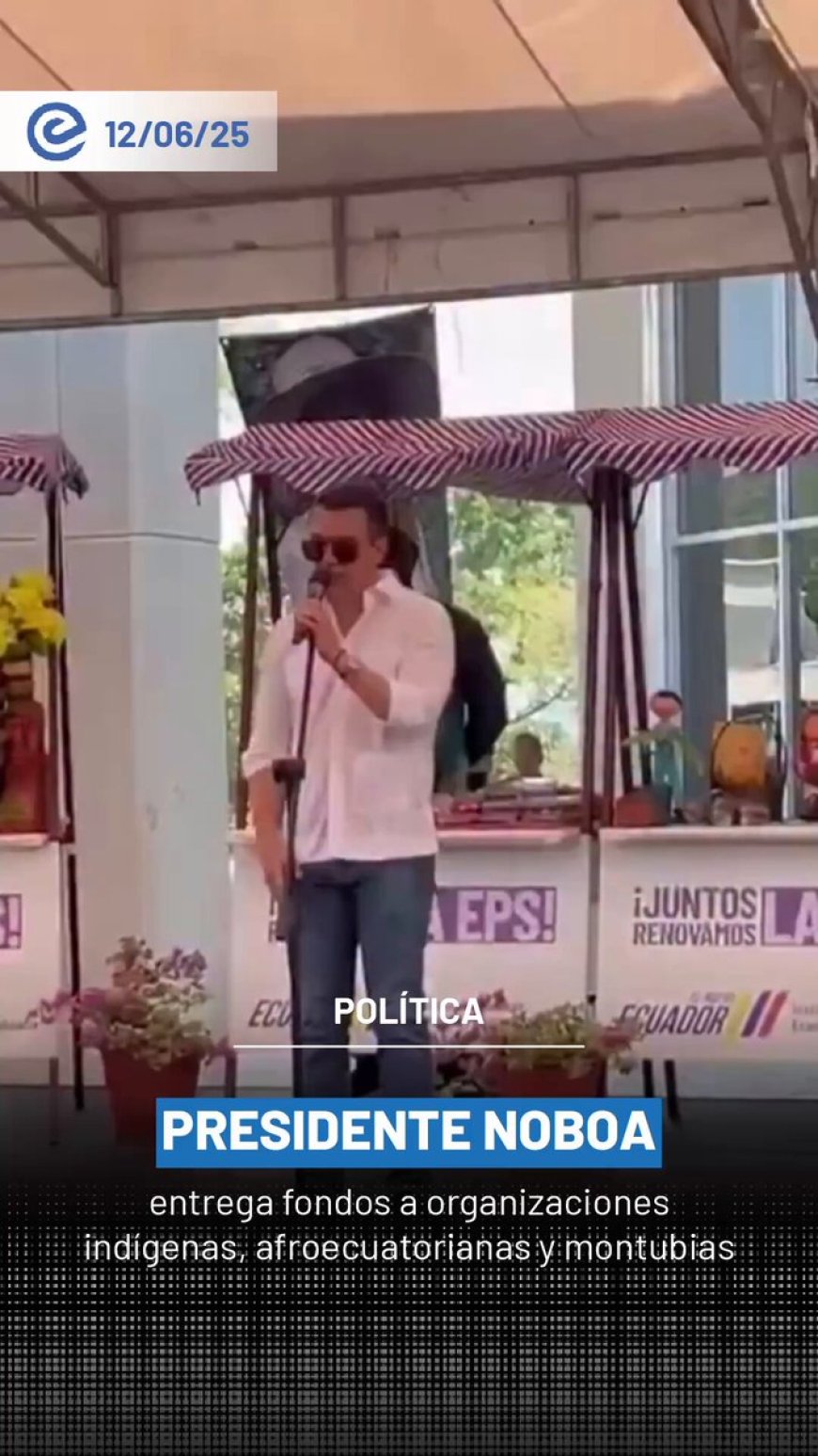 Noboa entrega fondos a comunidades indígenas, afroecuatorianas y montubias