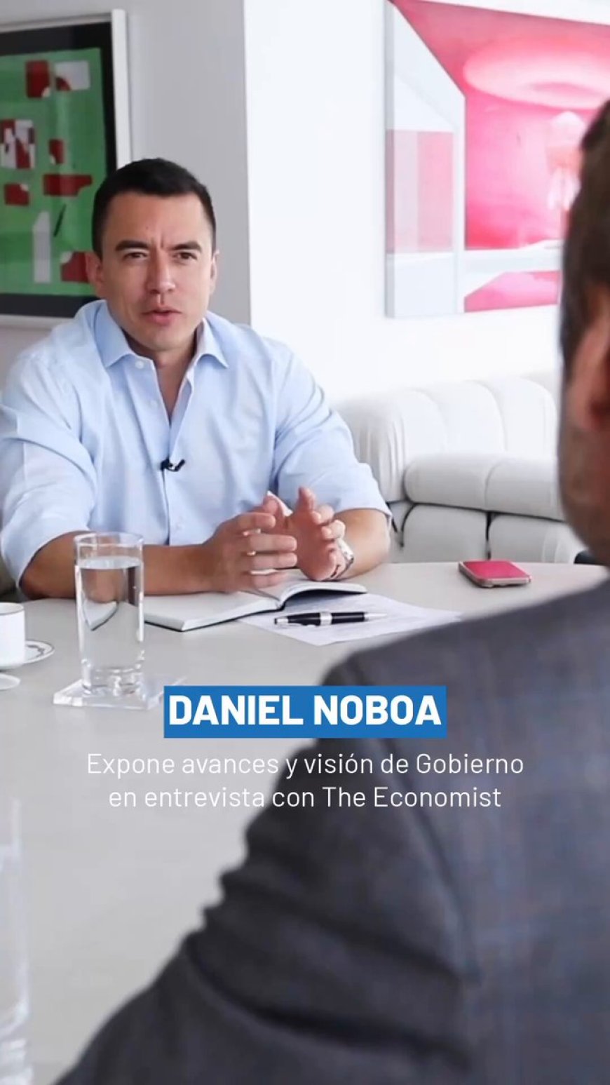 Daniel Noboa expone avances y visión de Gobierno en entrevista con The Economist