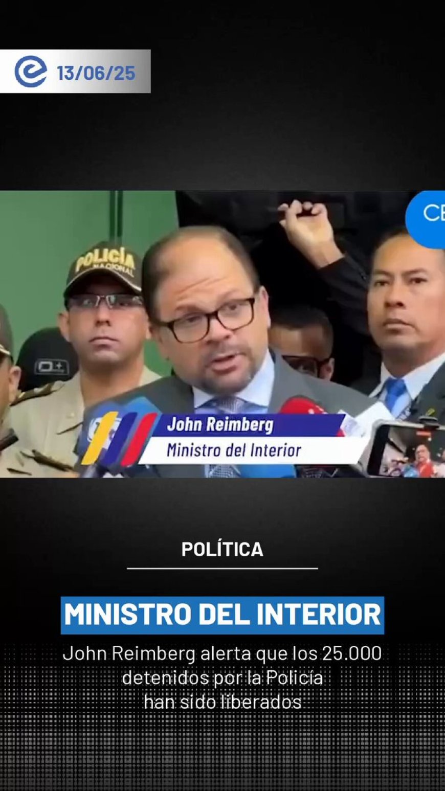 Ministro Reimberg critica fallas del sistema judicial: 25000 Detenidos y 10000 Liberados