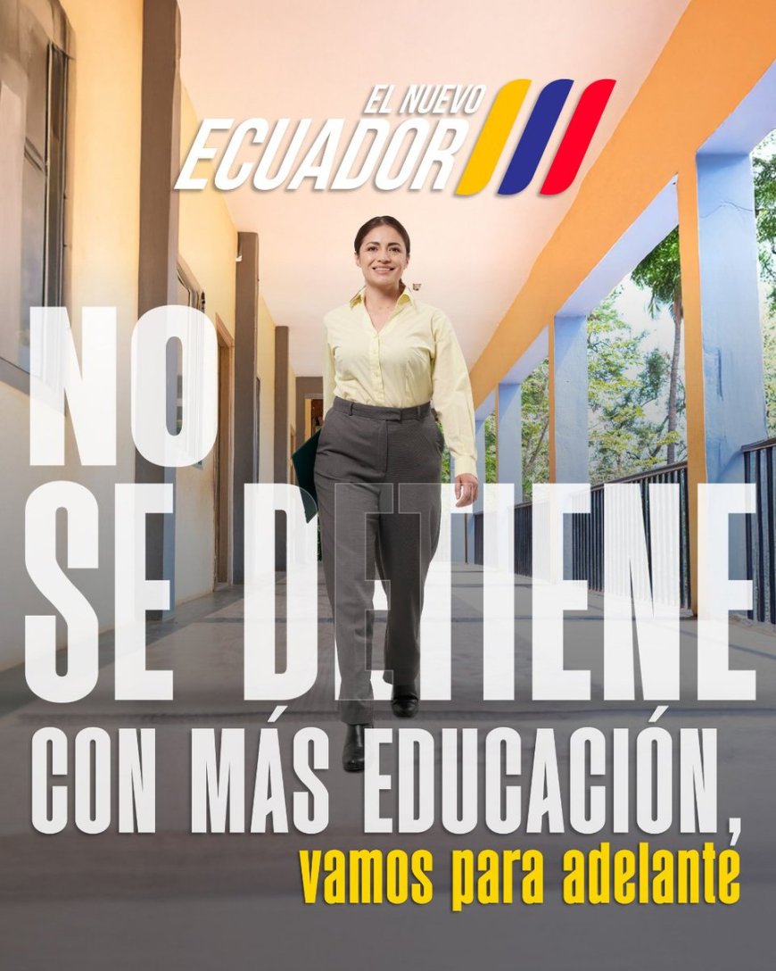 🔵 En #ElNuevoEcuador la educación de calidad es la prioridad. 🇪🇨 #NadaNosDetiene para brindarle a nuestras niñas, niños y jóvenes un futuro lleno de oportunidades.