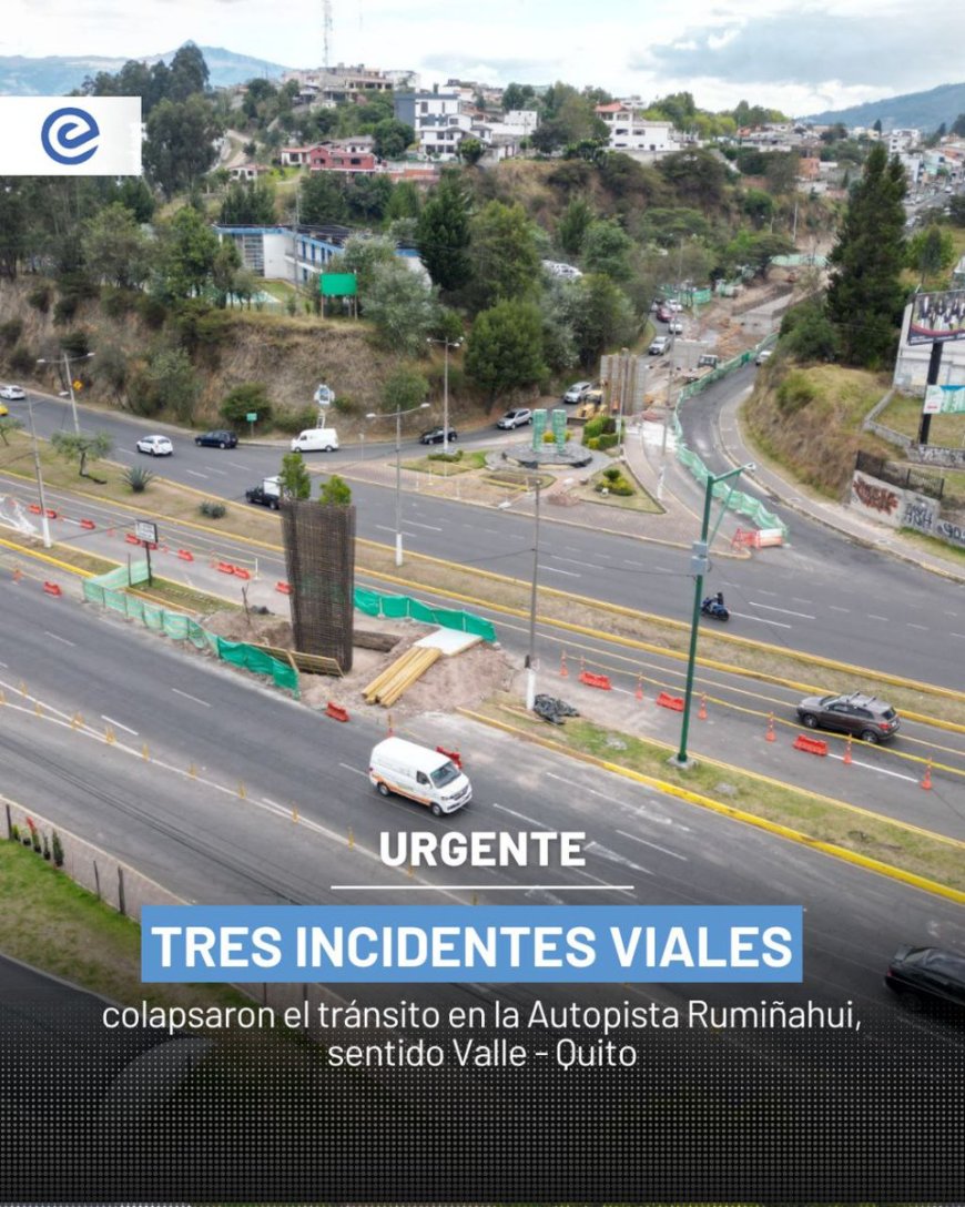 🔵 Caos en la Autopista Rumiñahui: dos accidentes y un tráiler averiado paralizaron el tránsito en sentido Valle de Los Chillos - Quito la mañana del 18 de junio. Largas filas, lluvia y tensión marcaron el inicio del día.