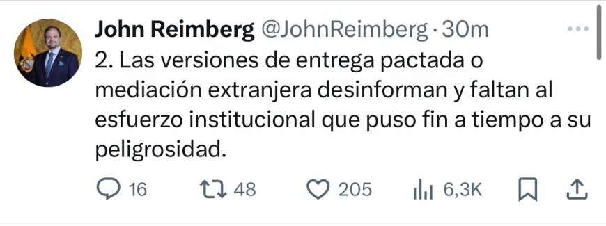 El Ministro del Interior @JohnReimberg asegura que el medio colombiano Canal 1 miente con respecto al reportaje de un supuesto pacto con FITO.