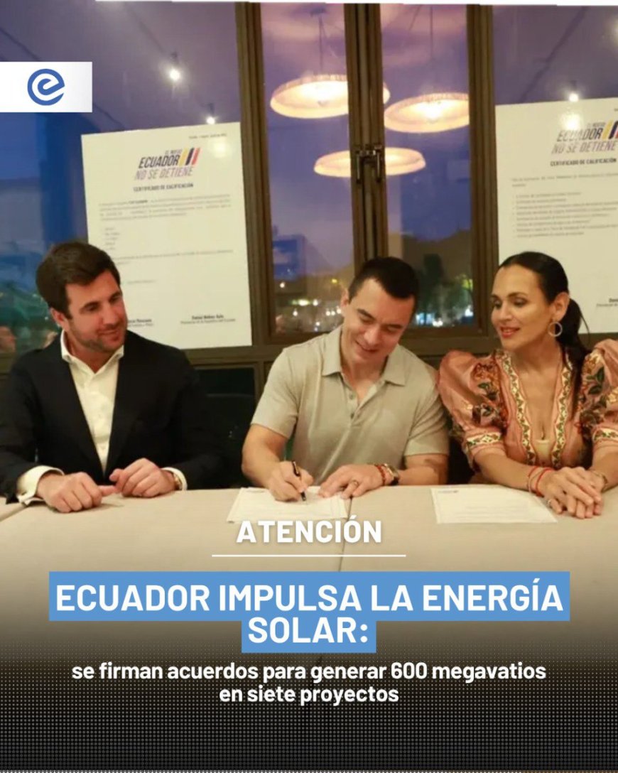 Inés Manzano firma acuerdo en Europa para proyectos fotovoltaicos en Ecuador