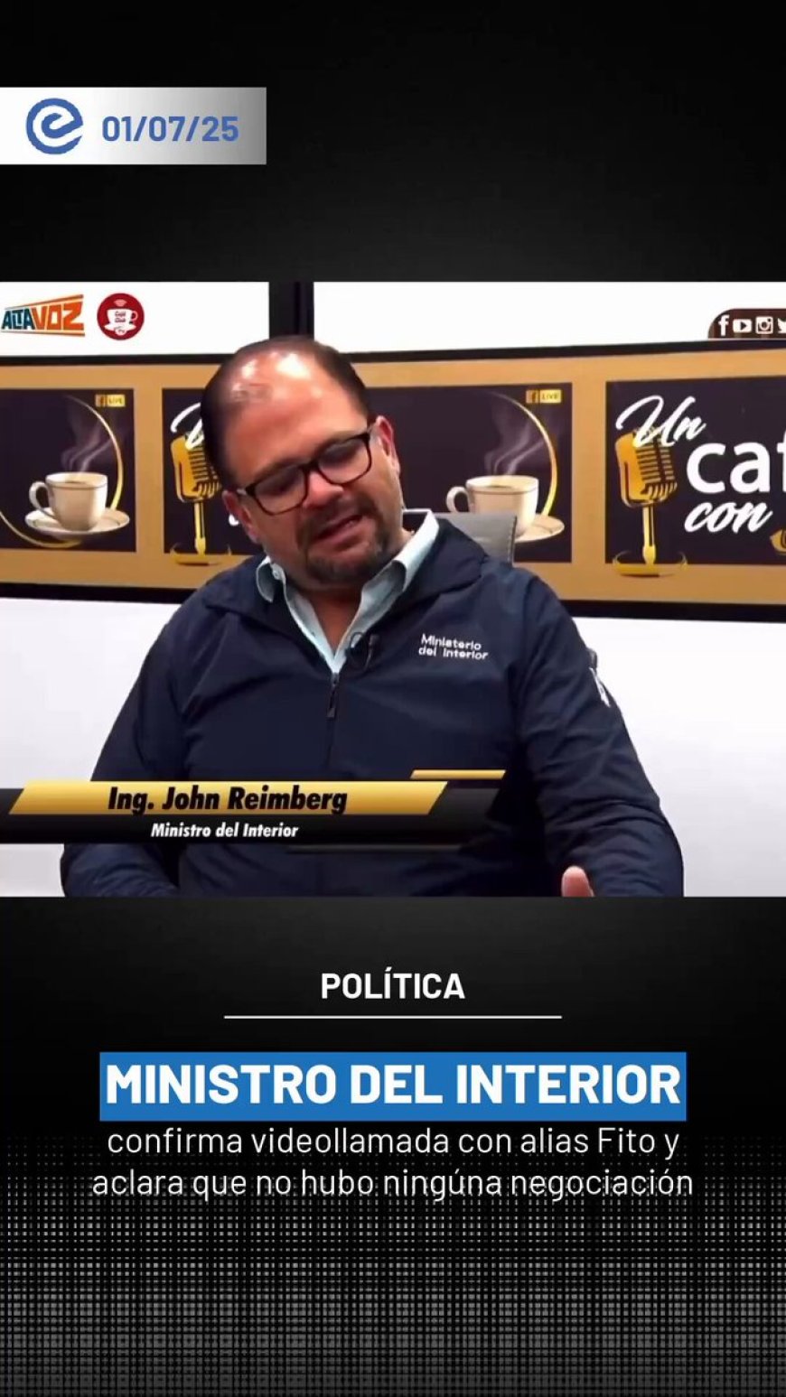 Ministro del Interior revela conversación previa con Fito y asegura que no hubo negociación: el contacto fue parte de un proceso controlado que culminó con una operación militar para reafirmar la autoridad del Estado.
