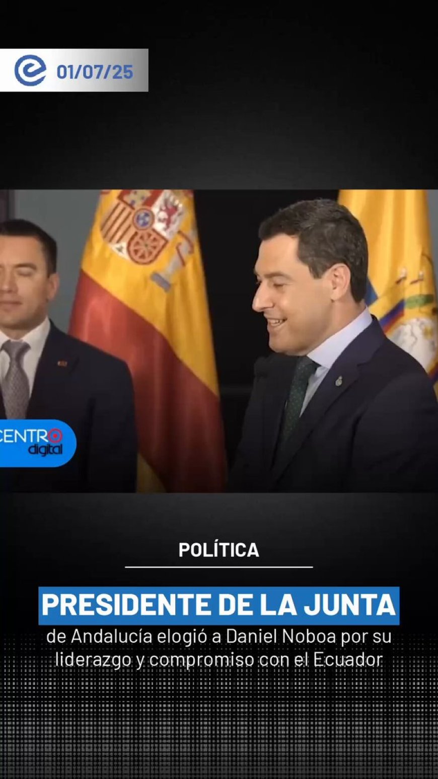 Daniel Noboa recibe reconocimiento en España por su liderazgo