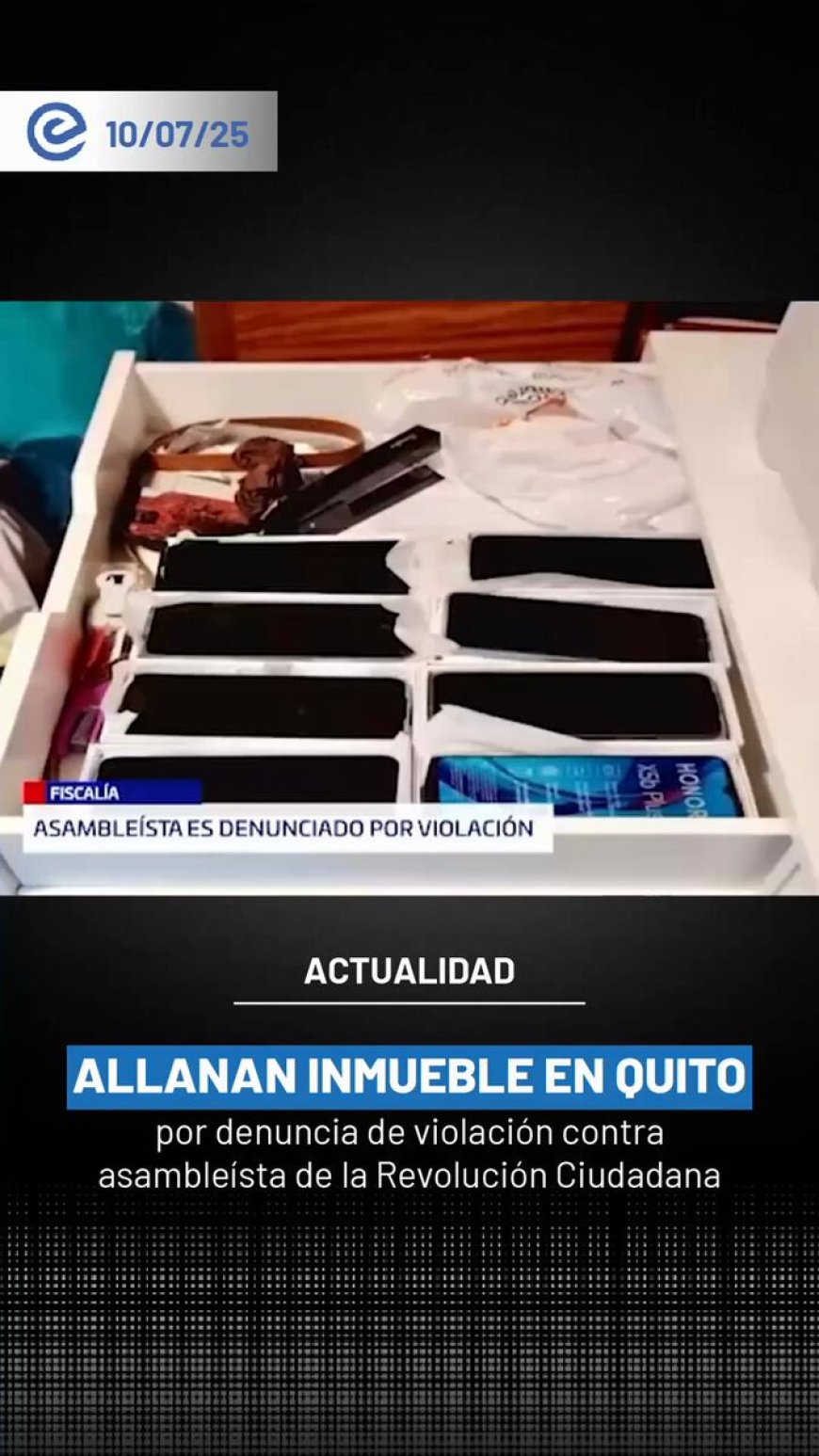 Fiscalía allana inmuebles en Quito tras denuncia contra asambleísta Santiago Díaz